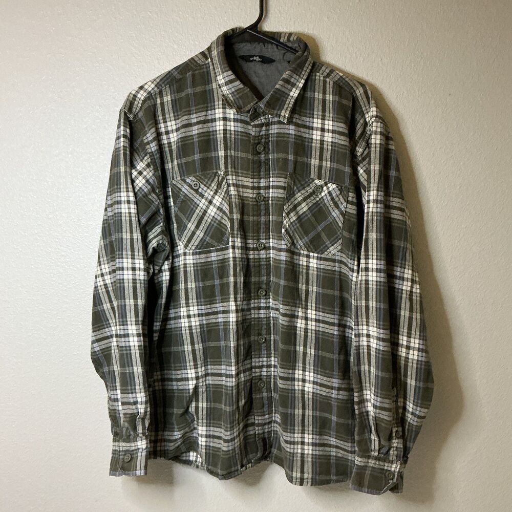 Wrangler Plaid Flannel Shirt XL Green Button Front Workwear Western Cotton